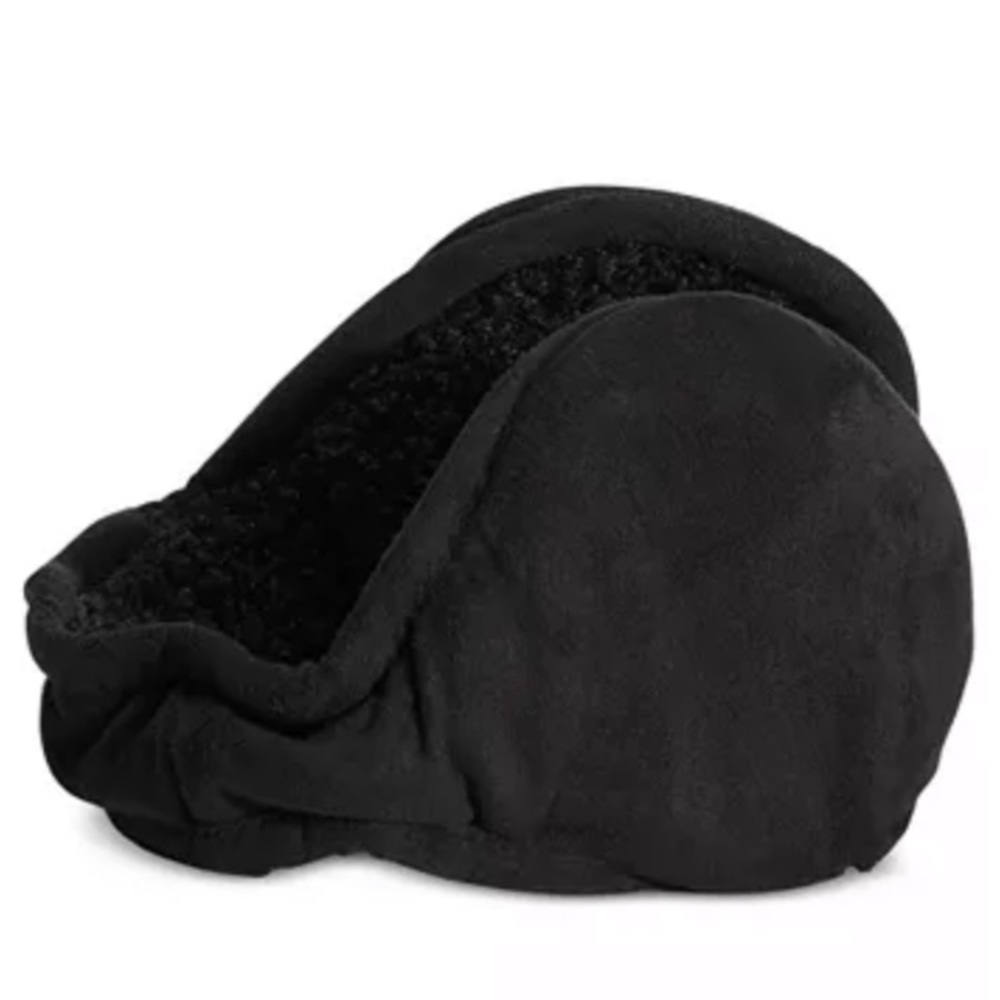 Faux suede behind the head ear warmer